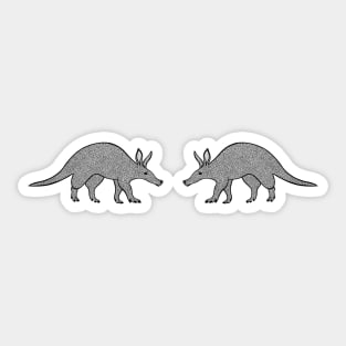 Aardvarks in Love - cool and fun animal design on white Sticker